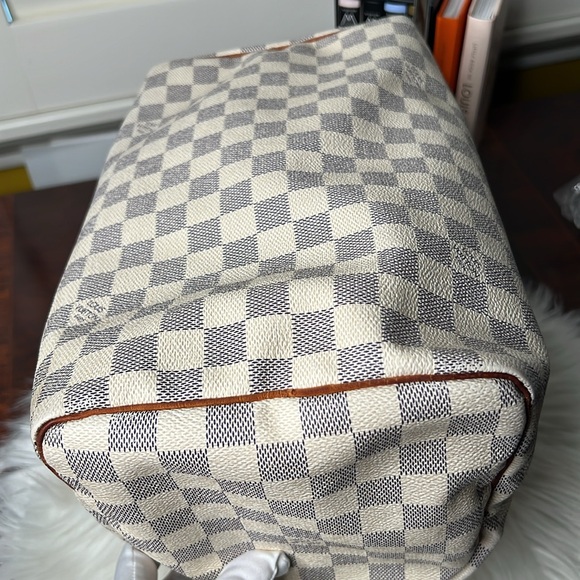 Louis Vuitton Damier Azur Speedy Handbag With Lock & Key #320 “Needs Work” - Picture 15 of 17